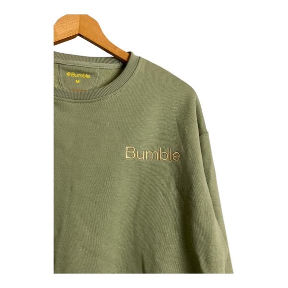 Bumble Dating App Green Sweatshirt Pullover Casual Athleisure Comfy Utility M - Picture 4 of 7